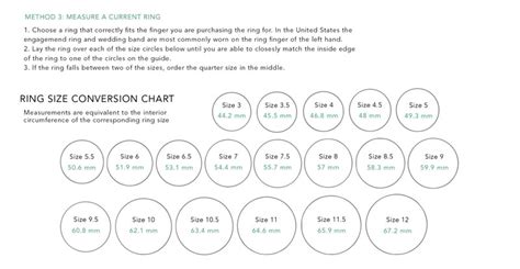 brilliant earth ring size chart.